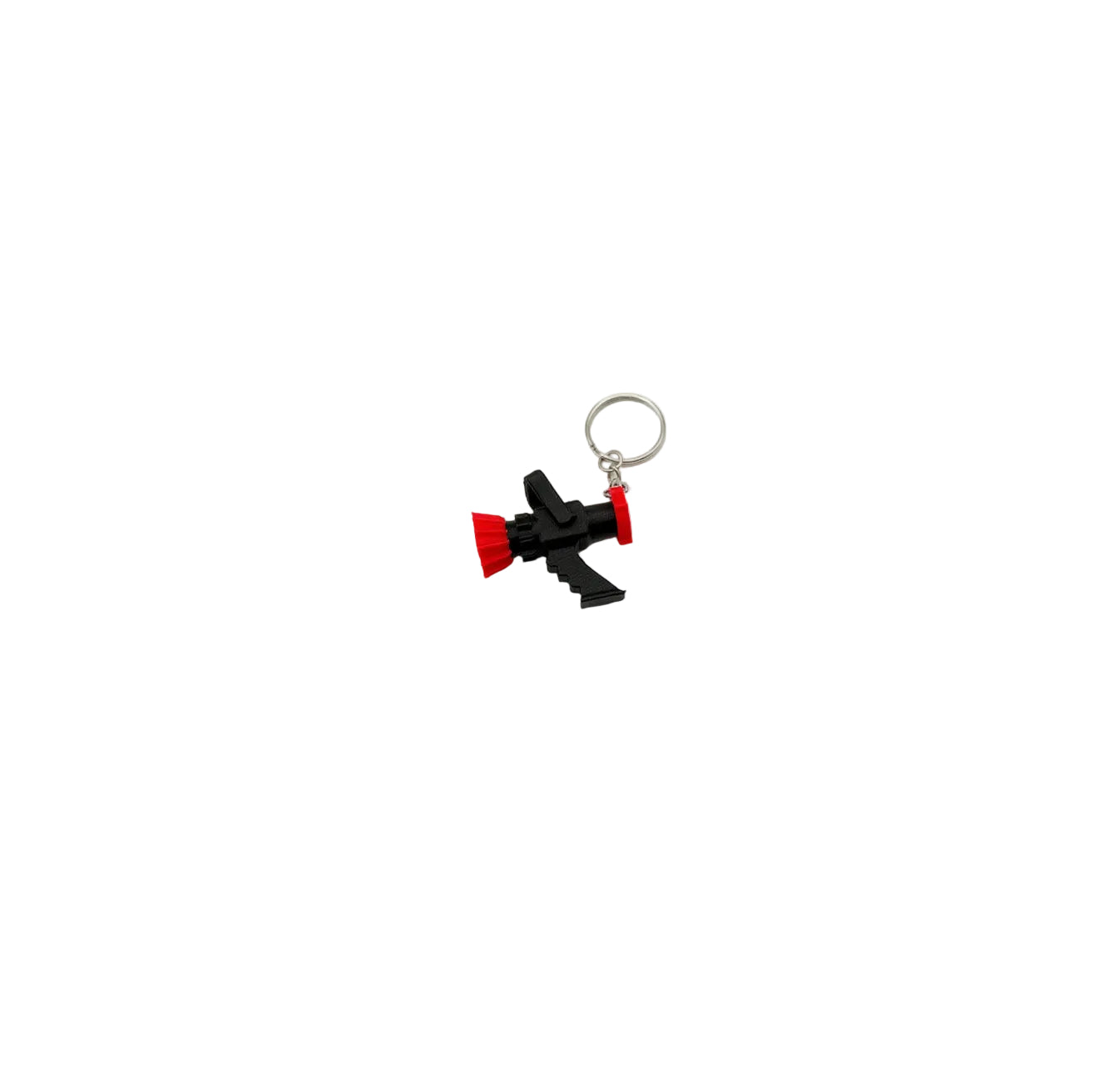 Porte-clé en impression 3D – Pompier avec lance noire et rouge